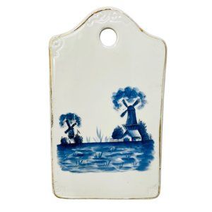 Holland Tile Antique Windmill Bread and Cheese Cutting Board Plate Collectible